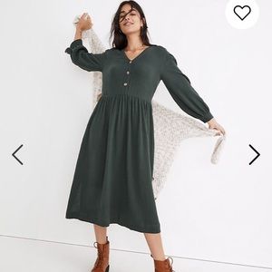 Madewell Lightspun Button-Front Midi Dress